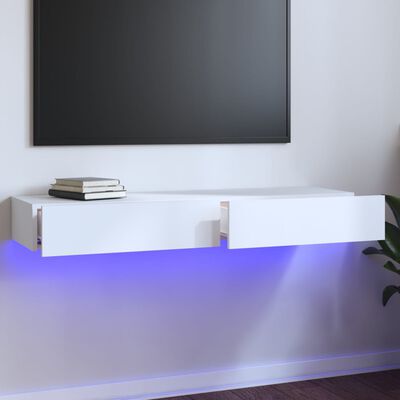 vidaXL Tv-meubel met LED-verlichting 120x35x15,5 cm wit