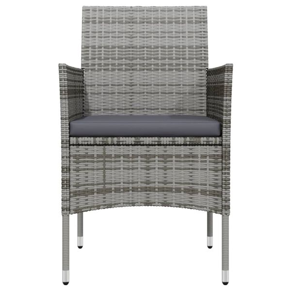 vidaXL 5-delige Tuinset met kussens grijs en zwart