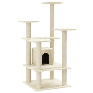 vidaXL Kattenkrabpaal met sisal krabpalen 110 cm cr&egrave;mekleurig