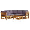 vidaXL 6-delige Loungeset met kussens massief acaciahout