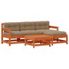 vidaXL Tuin loungeset 5 st Wax Bruin Den Massief grenenhout
