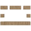 vidaXL Tv-meubelset Wandgemonteerd 8 pcs Artisan Eiken Bewerkt hout