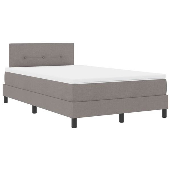 vidaXL Boxspringbed met matras met hoofdeinde Taupe 120 x 190 cm Stof