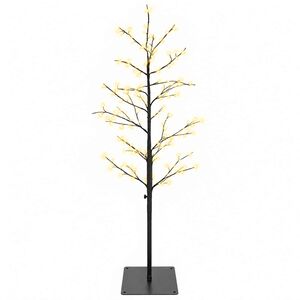 vidaXL Micro berken kerstboom Zwart 18 x 18 x 120 cm Staal 279 LED's