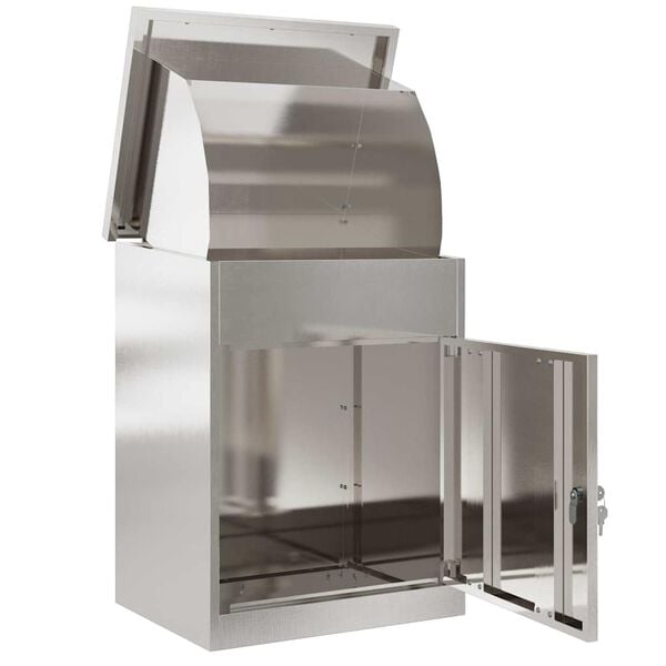vidaXL Pakket inwerp box Zwart 47,5 x 38 x 59 cm Roestvrij staal