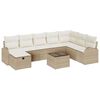 vidaXL Bankstel 9 st beige en cr&egrave;mekleurig poly rattan