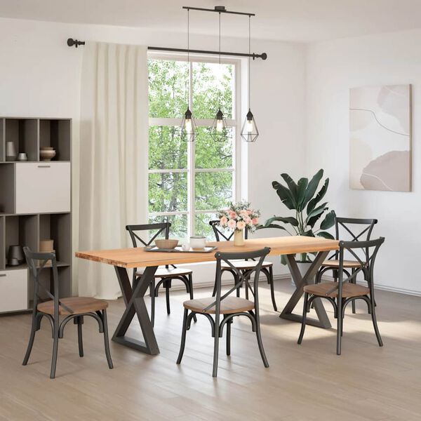 vidaXL Eettafelpoten 2 st 80x(72-73,3) cm staal antraciet