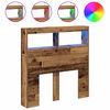 vidaXL Hoofdbordkast met LED 100x17x102 cm oud hout