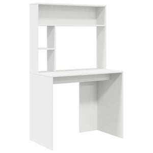 vidaXL Bureau met plank met opslag Wit 91 x 50 x 149 cm Bewerkt hout