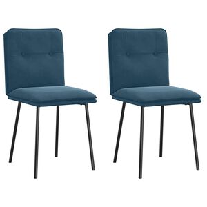 vidaXL Eetkamerstoelen 2 st fluweel blauw