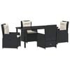 vidaXL Tuin eettafelset 5 st Zwart poly rattan