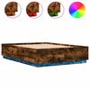 vidaXL Bedframe met LED-verlichting gerookt eikenkleurig 140x200 cm