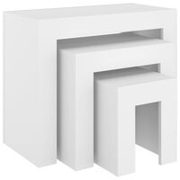 vidaXL 3-delige Tafeltjesset bewerkt hout wit