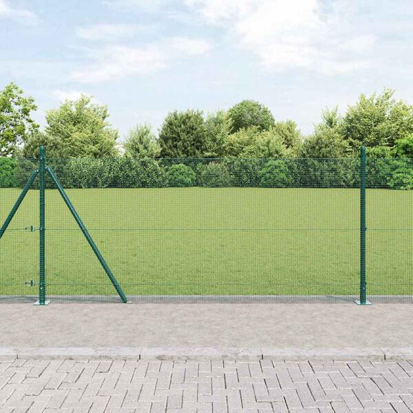 vidaXL Afrasteringspaal Groen 100 x 1 m (12 x 12 mm gaas) Staal en PVC