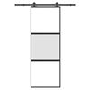 vidaXL Schuifdeur met beslag 76x205 cm gehard glas en aluminium