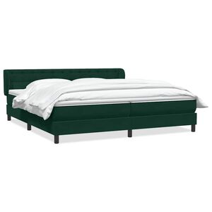 vidaXL Boxspringbed met matrassen 180x220 cm fluweel donkergroen