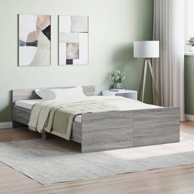 vidaXL Bedframe met hoofd- en voeteneinde grijs sonoma 120x200 cm