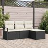 vidaXL Tuin Sofa Set met kussen met opslag 4 pcs Zwart en Cr&egrave;me