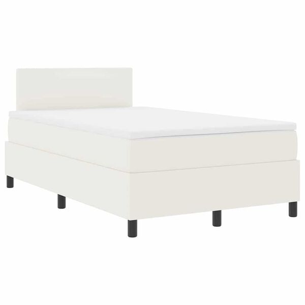 vidaXL Boxspringbed Cr&egrave;me en Wit 120 x 200 cm Katoen Stof