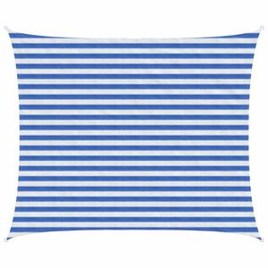 vidaXL Zonneschaduwzeil 2,5 x 3,5 m HDPE Rechthoekig Blauw en Wit