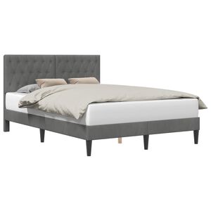 vidaXL Bedframe met hoofdeinde Donkergrijs 140 x 190 cm Fluweel