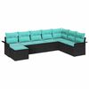 vidaXL Tuin Sofa Set met kussen met opslag 8 pcs Zwart Poly riet
