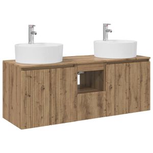 vidaXL Badkamerkastenset 3 st Artisanaal eiken 49,5 x 44,5 x 65 cm