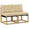 vidaXL 2 st Buiten Midden Sofa Massief acaciahout en Textilene Stof