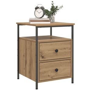 vidaXL Nachtkastje 44x45x60 cm bewerkt hout artisanaal eikenkleurig