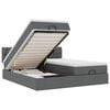 vidaXL Ottoman bed met matrassen en LED's 200x200cm stof donkergrijs