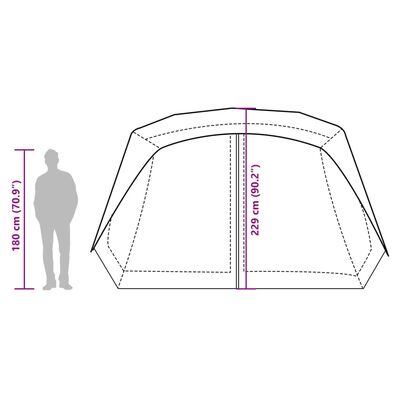 vidaXL Tent met LED 10-persoons snelontgrendeling lichtgroen