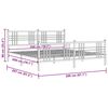 vidaXL Bedframe met hoofd- en voeteneinde metaal wit 200x200 cm