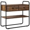 vidaXL Consoletafel Gerookt eiken 80 x 40 x 75 cm Bewerkt hout