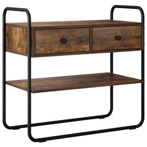 vidaXL Consoletafel Gerookt eiken 80 x 40 x 75 cm Bewerkt hout