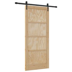 vidaXL Schuifdeur ORKDAL 86 x 198,5 cm Massief grenenhout Naturel