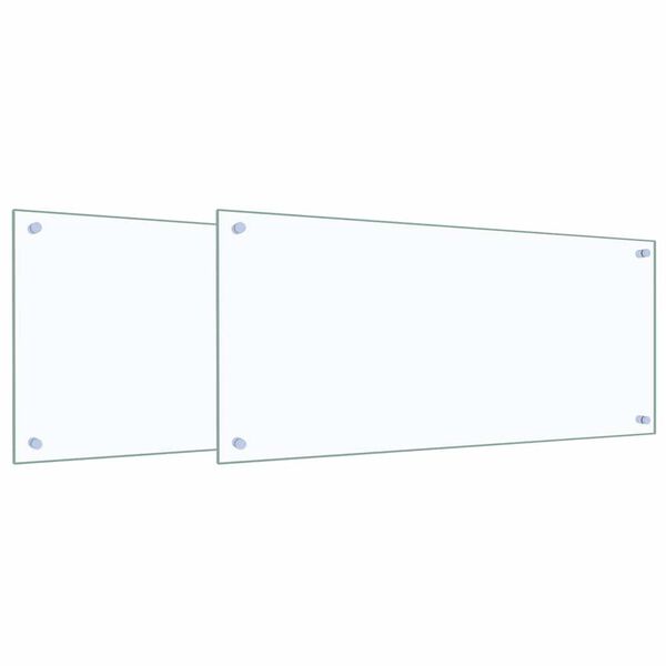 vidaXL Keuken Spatscherm 2 pcs Doorzichtig 90 x 40 cm gehard glas