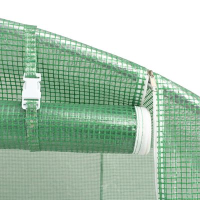 vidaXL Tuinkas met stalen frame 44 m² 22x2x2 m groen