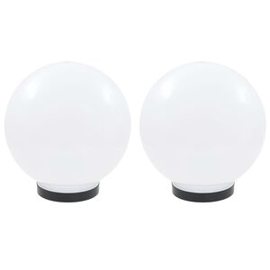 vidaXL LED-bollampen 2 st rond 25 cm PMMA