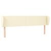 vidaXL Hoofdbord met randen 163x23x78/88 cm kunstleer cr&egrave;mekleurig