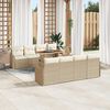 vidaXL Tuin Sofa Set met kussen 7 pcs beige en cr&egrave;mekleurig