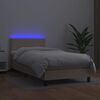 vidaXL Boxspring met matras en LED kunstleer cappuccinokleur 100x200cm