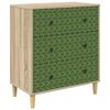 vidaXL Ladekast GELEEN Groen geometrisch patroon 66 x 36,5 x 75 cm