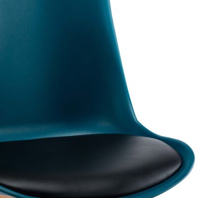 vidaXL Eetkamerstoelen 2 st kunstleer turquoise en zwart