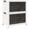 vidaXL Opbergbox stapelbaar met wielen 2-laags 75 L 64x40x76 cm