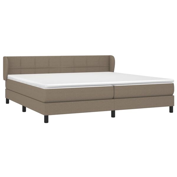 vidaXL Boxspring met matras stof taupe 200x200 cm