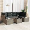 vidaXL Tuin Sofa Set met kussen met opslag 8 pcs Grijs poly rattan