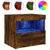 vidaXL Nachtkastje met LED-verlichting 50x40x45 cm gerookt eikenkleur