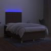 vidaXL Boxspring met matras en LED stof donkerbruin 120x190 cm