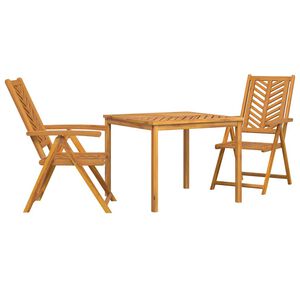 vidaXL Tuin eettafelset 3 st Bruin Massief Acaciahout