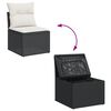 vidaXL 4-delige Loungeset met kussens poly rattan zwart